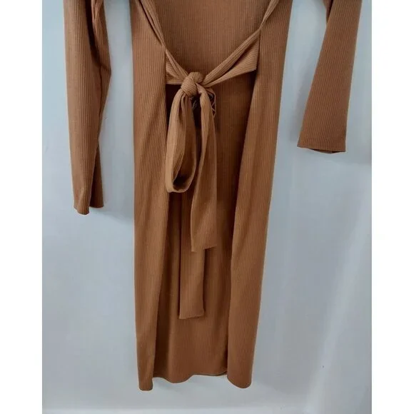 Carole Christian Orange Asymmetrical Shoulder Bodycon Maxi Dress Sz L - Picture 4 of 8